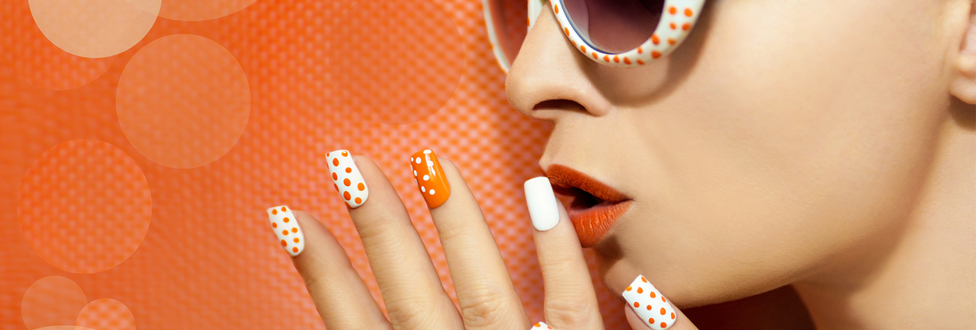 White Orange Manicure and Makeup